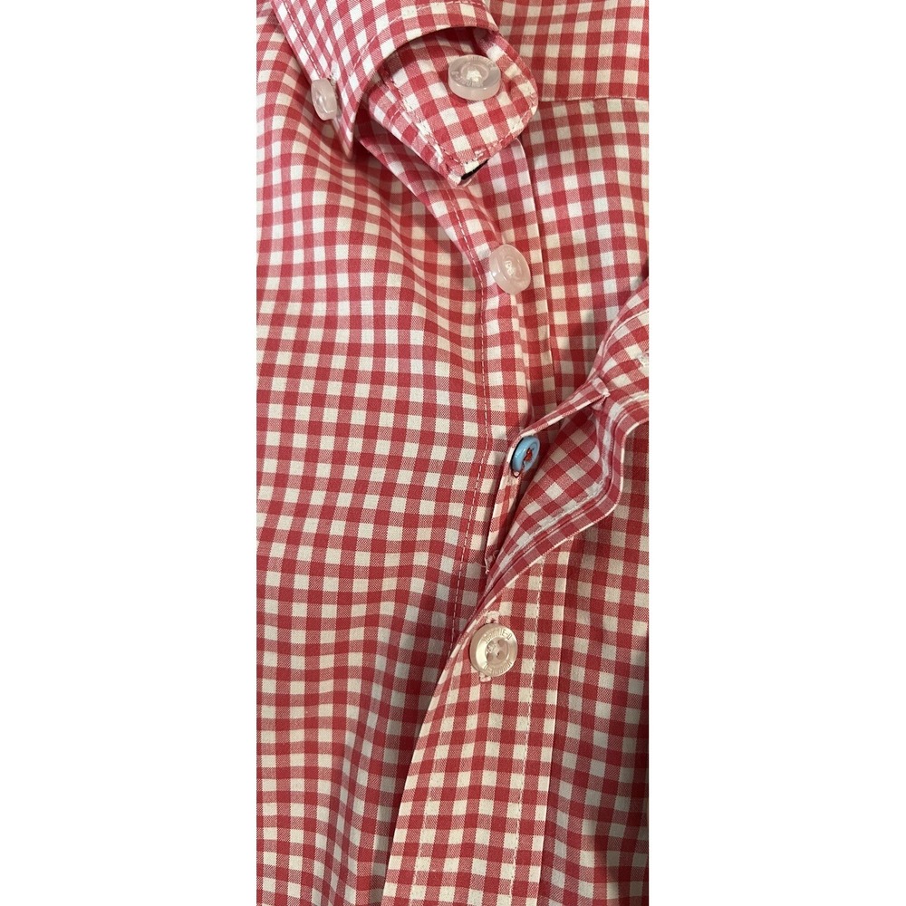 Johnnie-O Shirt Men's Large Red Gingham Check Button Down Long Sleeve Casual - Picture 6 of 7